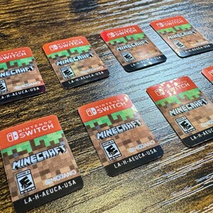 Minecraft Replacement Label for Switch Cartridge