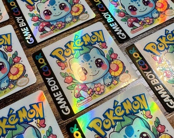 Pokémon Green Holographic Label (Bulbasaur Edition)- Laminated Replacement Label for Game Boy Cartridge