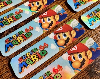 Super Mario 64 - Holographic, Laminated Nintendo 64 (N64) Cartridge Spine Label