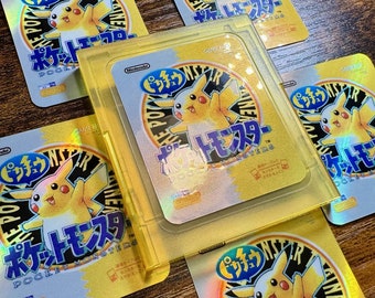 Japanese Pokémon Yellow Holographic Kitsch Bent Game Boy Cart Labels