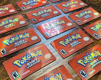 Pokémon Ruby GBA Holographic Label - Laminated Replacement Label for Game Boy Advance Cartridge