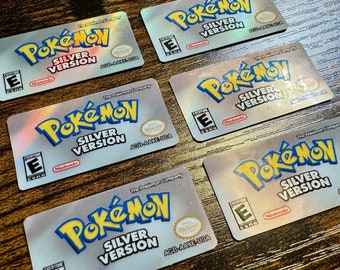 Pokémon Silver GBA Holographic Label - Laminated Replacement Label for Game Boy Advance Cartridge