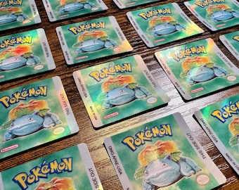 Pokémon Green Holographic Label - Laminated Replacement Label for Game Boy Cartridge