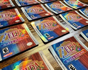 The Legend of Zelda: Oracle of Ages & Seasons Multicart V1 Holographic Replacement Label for Game Boy Cartridge