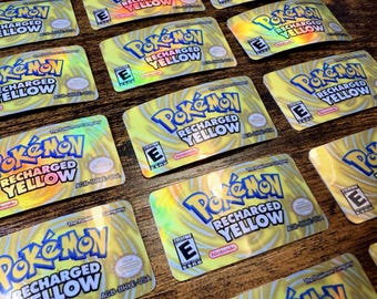 Pokémon Recharged Yellow GBA Holographic Label - Laminated Replacement Label for Game Boy Advance Cartridge
