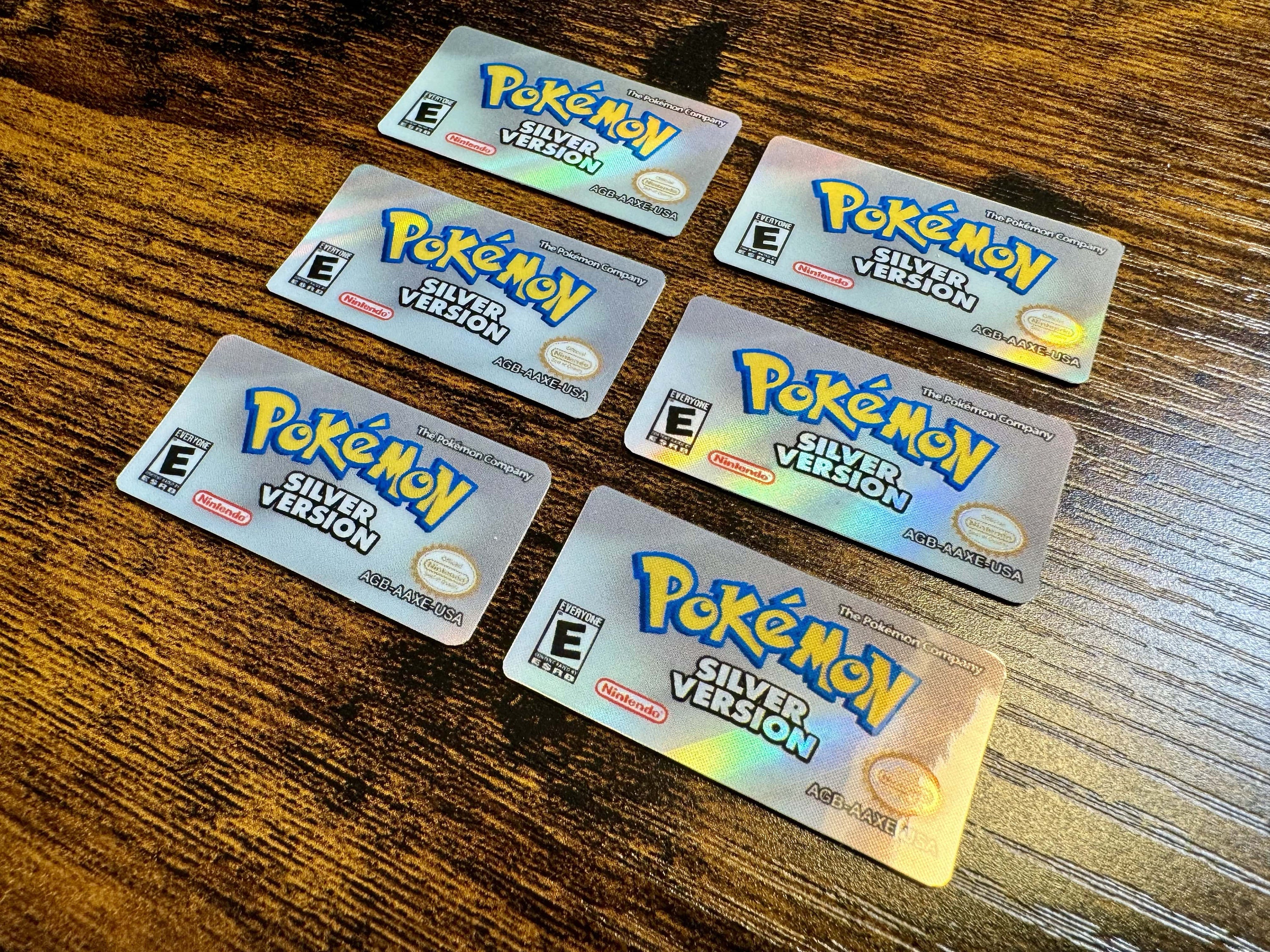 Pokémon Silver GBA Holographic Label - Laminated Replacement Label for ...