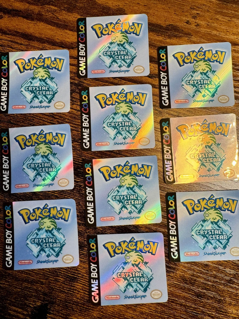 Pokémon Crystal Clear Holographic Label - Laminated Replacement Label ...