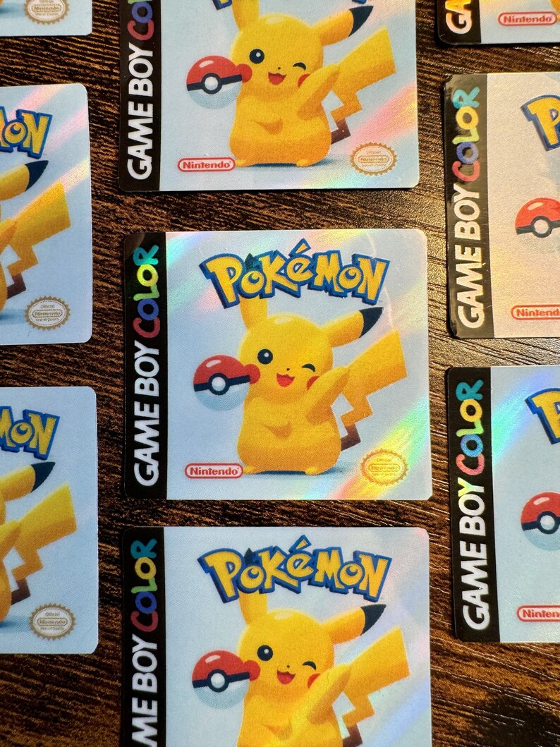 Pokémon Yellow Holographic Label - Laminated Replacement Label for Game ...