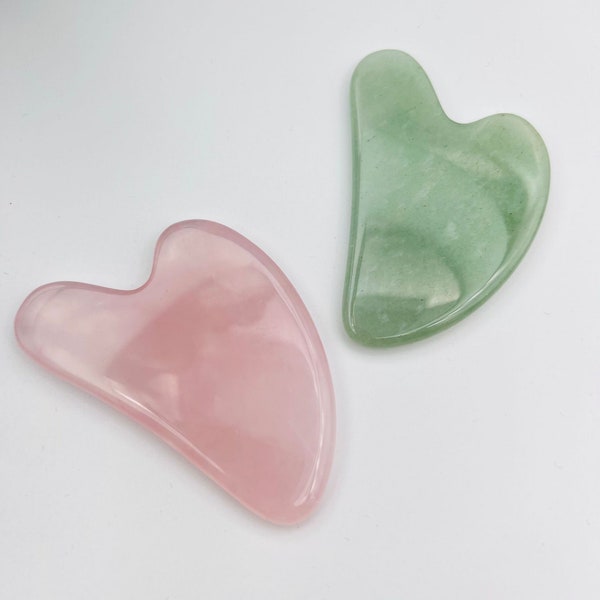 Crystal Facial Massage Tool Gua Sha Massager Rose Quartz Guasha Green Aventurine Gua Sha Tool Facial Massager Crystal Guasha Massage Tool