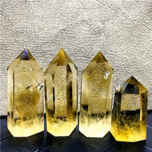 AAA Natural Brazilian Citrine Tower Crystal Abundance & Prosperity Crystal Manifestation Positive Vibes Gift Feng Shui Living Room Decor