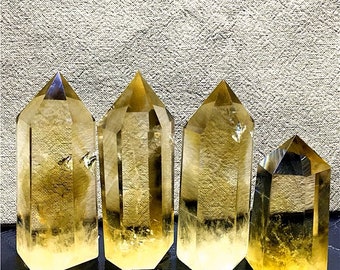 AAA Natural Brazilian Citrine Tower Crystal Abundance & Prosperity Crystal Manifestation Positive Vibes Gift Feng Shui Living Room Decor