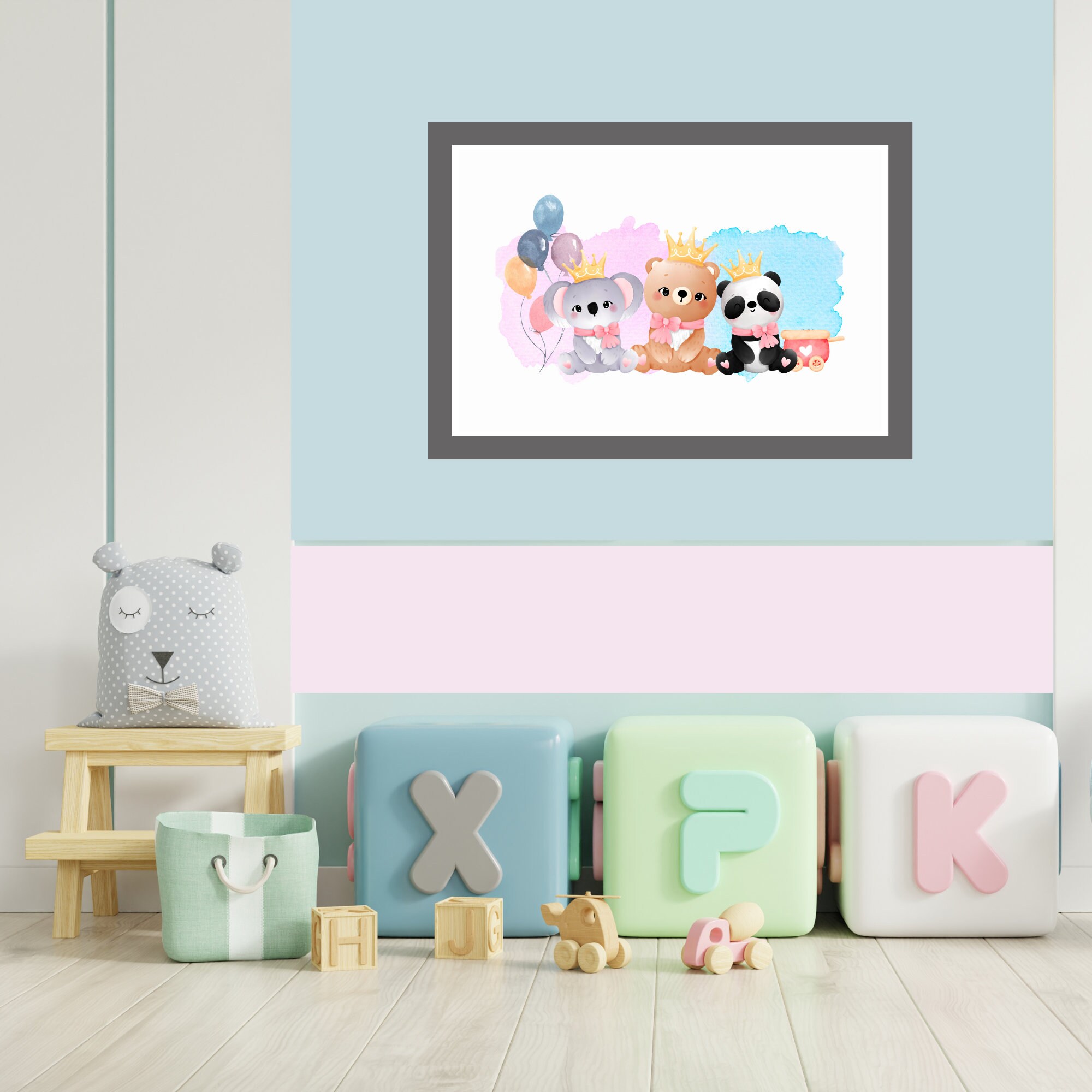 Nursery Wall Decor, Digital Product Baby Poster, Nursery Prints, Animal ...