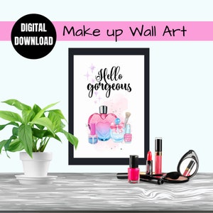 Makeup Wall Art, Digital Products Gifts for Her, Beauty Salon Wall Art, Makeup Wall Art Decor, Printable Wall Art, Bedroom Decor, Home Decor