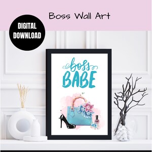 Digital download Boss Babe wall Art, Digital Products Wall Art for Beauty Salon and Home Decor, Posters and Digital Art Prints