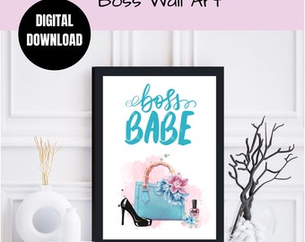 Digital download Boss Babe wall Art, Digital Products Wall Art for Beauty Salon and Home Decor, Posters and Digital Art Prints