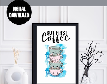 Farmhouse Home Decor, Coffee Prints and Kitchen Wall Decor, Digital Prints, Digital Products Wall Art, Printable Art and Posters, Art Prints