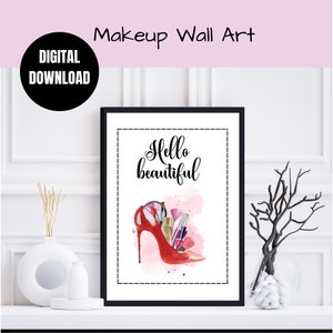 Digital Product Makeup Wall Art, Digital Prints, Beauty Salon Wall Art, Makeup Wall Art for Home Decor, Printable Makeup Art Gifts for Her