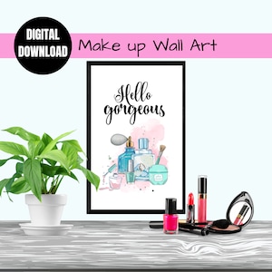 Makeup Printable Wall Art for Beauty Salon or Girls bedroom Decor, Cosmetics Digital Products Home Decor, Posters and Printable Art, Prints