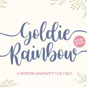 Police arc-en-ciel Goldie - polices de calligraphie, polices d'écriture, polices de caractère ferme, polices Cricut, polices Procreate, créations manuelles, usage commercial