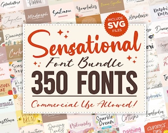 350 Font Bundle: Script, Calligraphy, & Wedding Fonts