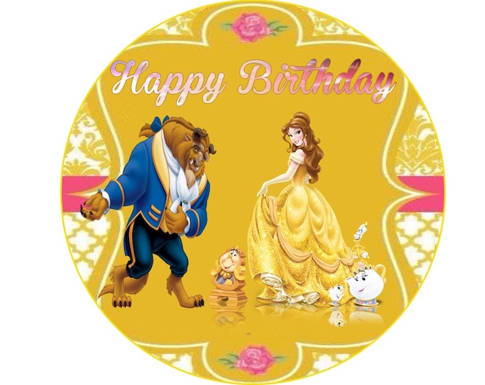Beauty and the Beast 8-inch round gelatin transfer only