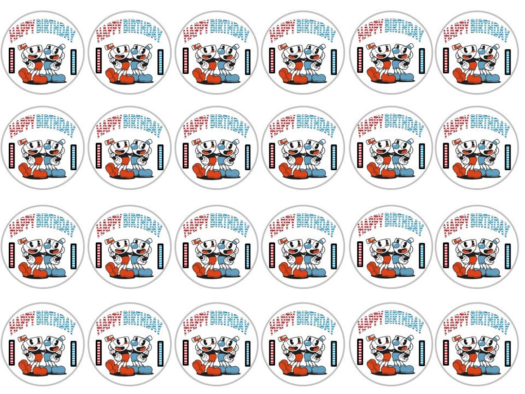 Cupheads 24 Jello Transfer 1.5 Inch Round Etsy