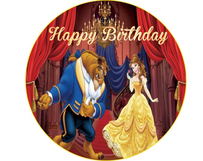 Beauty and the Beast 8-inch round gelatin transfer only