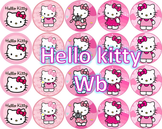 Sugar Paper (Hello Kitty) 20 images 1.81 inches Round