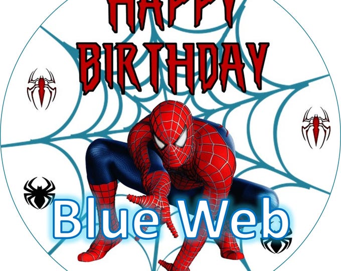 Cake topper in sugar paper ( Spiderman ) 8 inches round