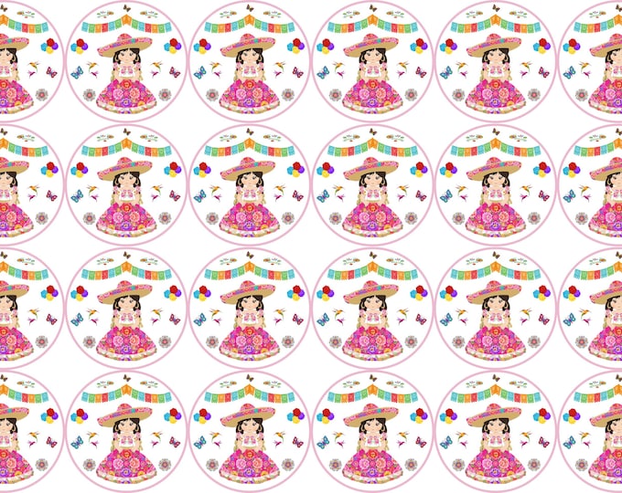 Transfer only for gelatin (Mexican Fiesta) 24 of 1.5 inches round