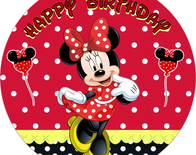 Cake topper in sugar paper (Minnie Mouse various designs) 8 inches round