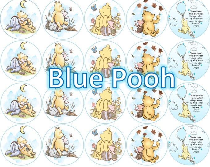 Sugar Paper (Winnie the Pooh) 20 images of 1.81 inches Round