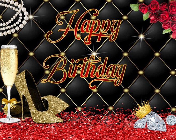 Sugar sheet for cake decoration (female birthday) letter size