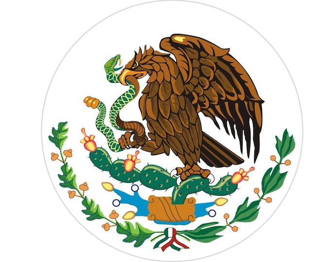 Mexican Shield gelatin transfer 8 inches round