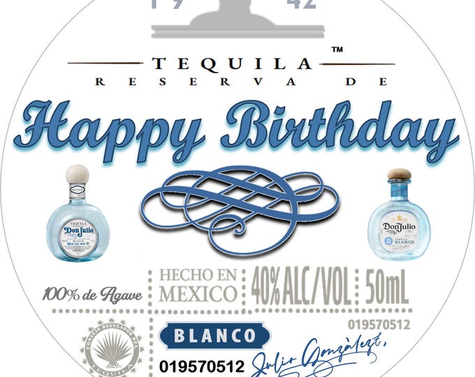 Gelatin-only transfer printed on regular multipurpose bond paper (Don Julio) 8 inches round