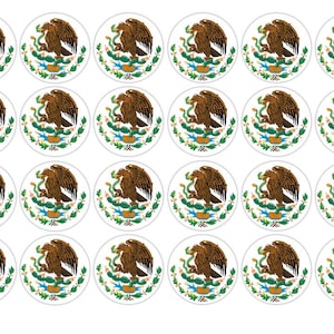 Transfer solo para gelatina Escudo Mexicano 24 de 1.5 pulgadas redondo