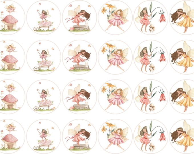 Gelatin Transfers Only (Fairy Garden) 24 1.5" Round