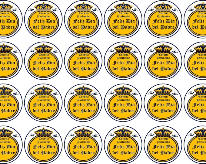 Gelatin-only transfer printed on multipurpose bond paper (Father's Day) 24 1.5-inch round