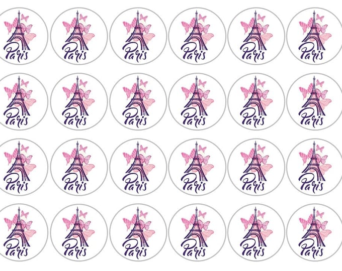 Transfer only for gelatin Eiffel Tower 24 of 1.5 inches round