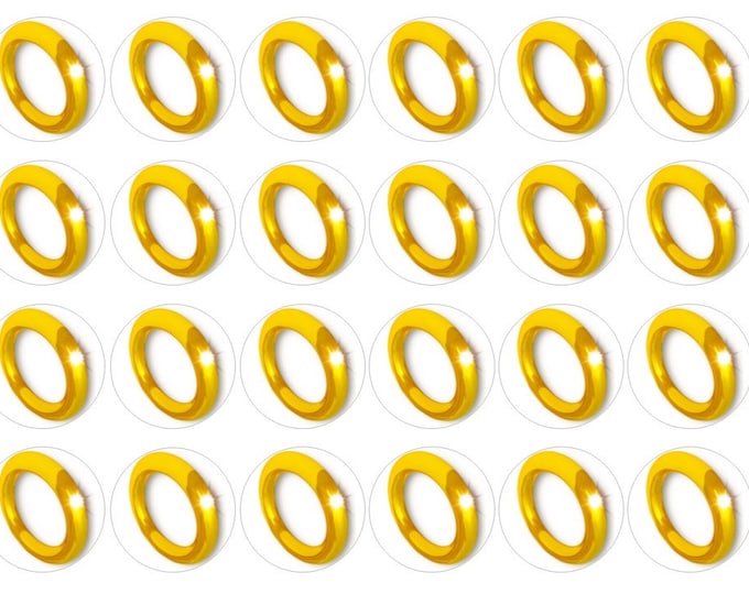 Sugar paper (Sonic Rings) 24 images of 1.5” round