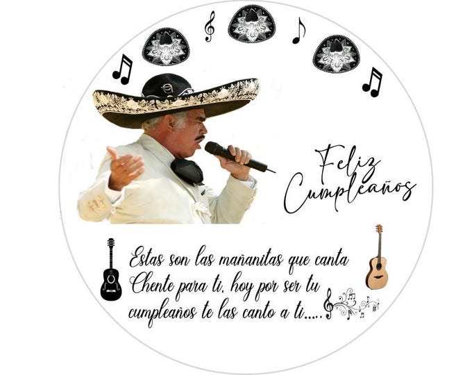 Sugar paper cake topper (Vicente's birthday) 8 inch round