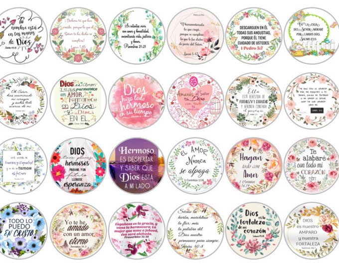 Transfer para gelatina frases cristianas 24 de 1.5 pulgadas redondo