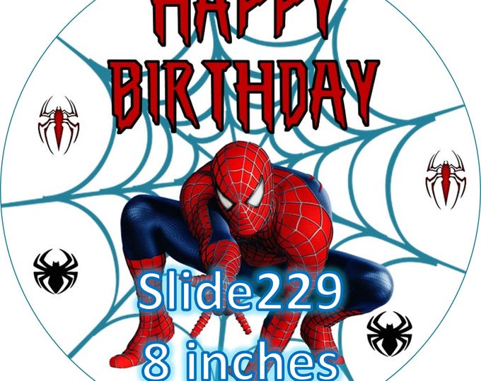 Transfer only for gelatin printed on regular multipurpose bond paper (Spiderman) measures 8 and 1.5 inches round