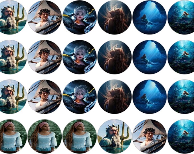 Transfer only for gelatin (Little Mermaid) 24 of 1.5 inches round