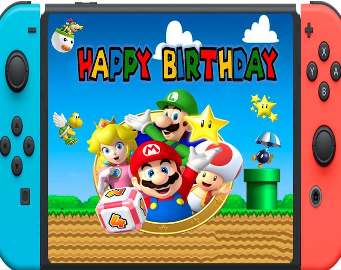 Mario Nintendo letter size cake sugar sheet