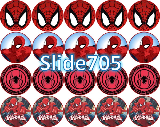 Sugar paper (Spider man) 20 images of 1.81 inches Round
