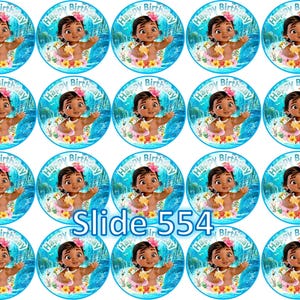 Sugar Paper (Moana and Baby Moana) 20 images 1.81 inches Round