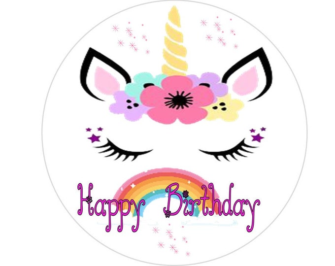 Unicorn gelatin transfer only, 8 inches round