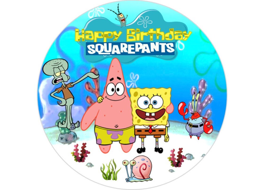 Spong Bob 8 Inch Round Jello Transfer Etsy Australia