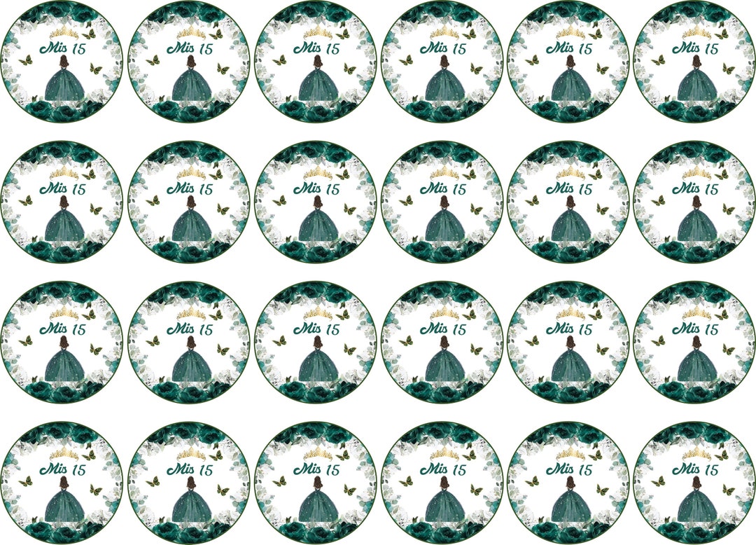 Jello Transfers quinceanera Dark Green 24 X 1.5inch Round Etsy